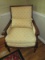 Havertys Furniture French Inspired Louis XVI Style Bergere Arm Chair Mahogany Carved Trim