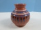 native American Design Clay Pottery Hand painted 4 1/2