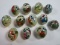 Asian Marble Egg Collection 12 Hand painted Designs Birds & Flowers