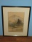 Pavilion Landscape Scene Mountain Background Original Chinese Artwork on Silk Signed w/