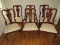 Set of 6 American Drew Furniture Cherry Urn Splat Back Carved Chairs w/Damask Upholstered
