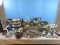 Silverplate Lot Footed Pitchers, Napkin Rings, Creamer, Sugar, Paul Revere Repro. Bowls, Gold-
