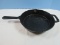 Heavy Cast Iron Artisanal Kitchen Supply Frying Pan Skillet Double Pour Spout & Handle Plus