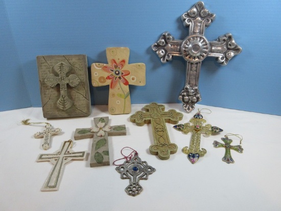 Cross Collection Cast Aluminum 13 1/2" European Design, Resin Dogwood Flower Relief 8 1/4"
