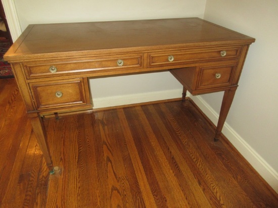 Drexel Furniture French Inspired Writing Desk w/Dovetail Drawers on Tapered Legs Spade Feet