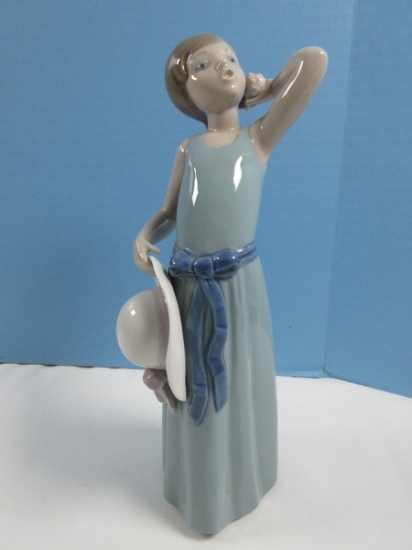Collectors Lladro Porcelain Sun Hat Girls Collection 9 3/4" Prissy Gloss Finish Retired 1998 Intro