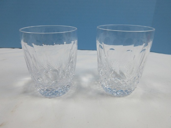 2 Waterford Crystal Colleen Pattern 3 1/2" Old Fashioned Tumblers Circa 1968-1928. Retail $200