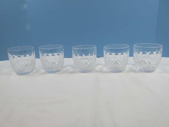 5 Waterford Crystal Colleen Pattern Old Fashioned Tumblers- 4 are 3 1/4"/One is 3 3/8"