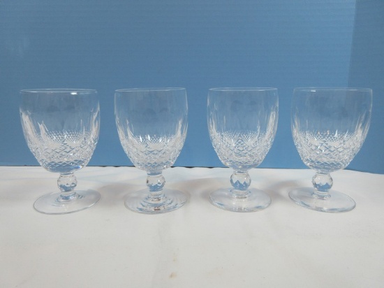 Set of 4 Waterford Crystal Colleen Pattern 5 1/4" Short Stem Water Goblets 3 1/8"W 8oz.