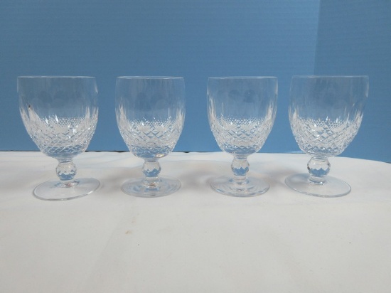Set of 4 Waterford Crystal Colleen Pattern 5 1/4" Short Stem Water Goblets 3 1/8"W 8oz.