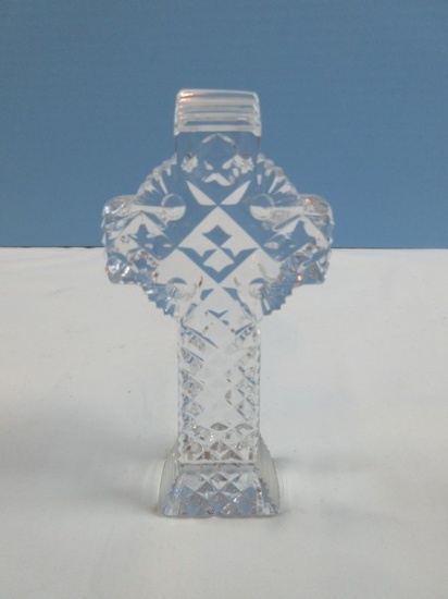 Waterford Crystal Celtic Cross 5.5" Waterford Mark Newer-Retail $139.95, Retired 1999 Figurine