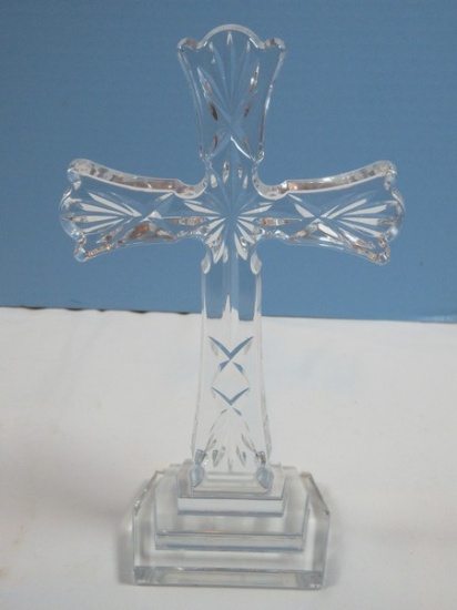 Waterford Crystal Scalloped Edge Cross 8" Figurine