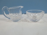2pc Set Waterford Crystal Kelsey Pattern Individual Mini Creamer & Open Sugar Bowl-1995-2018