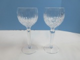 Pair Waterford Crystal Colleen Pattern 7 1/2