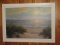 Tranquil Beach w/Rolling Waves & Sailboats in The Distance Artwork on Artist Board Signed