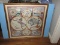 A New & Accurate Map of The World Silk Scarf in Two Tone Frame- 36 1/2