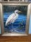 Marvelous Egret/Heron Fishing in Shallow Water Marsh Original Artwork -Canvas Artist Signed 31