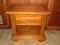 Knotty Pine Early American Style Nightstand w/Drawer & Base Shelf on Bun Feet-