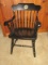 The Seal of The University of Carol Emblem Seal Black Lacquer Traditional Captains Arm Chair