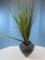 Stunning Maestri Vetrai Italian Onyx/Silver Case Glass Vase Fleck Accent 9 1/2