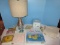 Lot Molded Modern Beehive Form Lamp, Trivial Pursuit Family Edition, Trinket Box, Address