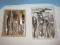 Lot Misc Silverplate & Stainless Flatware w/Tray Drawer Organizers Oneida Becket Pattern