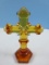 Noble Excellence Stunning Amber Lead Crystal 8 1/4