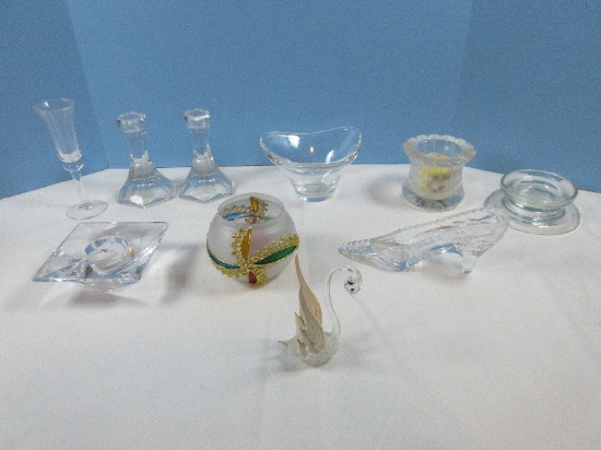 Lot Crystal Miller Rogaska Tea Light Candle Holder, Bleikristall Germany Hand Cut Crystal