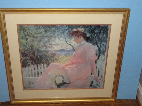 Titled "Elenor" Depicts Painter's Daughter on Porch in Summer Attributed to Frank W. Benson