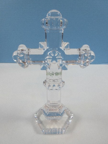 Signed Galway Irish Lead Crystal 8" Roman Cross Striking Design