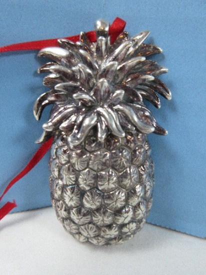 Reed & Barton Sterling Silver Williamsburg Collection Pineapple Figural Christmas Ornament 1st