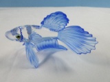 Magnificent Swarovski Crystal South Sea Collection Siamese Bluefin Fighting Fish 3 1/4