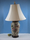 Beautiful Porcelain Oriental Floral & Fruit Design Vase 29