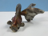 Flint Reisfelt Enameled Bronze Fantail Goldfish Sculpted Figure-Approx 2