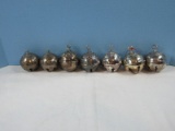 Lot 4 Reed & Barton Silverplate Holly Bell Annual Ornament, 3 Wallace Annual Bell Ornaments