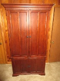 BRING HELP! -Havertys Collection Traditional Cherry 4 Panel Door Entertainment Center Armoire Media