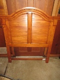 Knotty Pine Early American Style Arched Pediment Shutter Twin Size Headboard-53 1/2