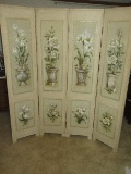 4 Panel Floral Room Divider/Privacy Screen Traditional Design- 70 1/2