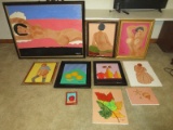 10 Original Artworks in Frame by Local Artist Ruth Wilson Contemporary Nude & Still Life, on