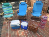 Super Summer Deal Eagle/2 Tsunami Aluminum Frame Folding Chairs Wood Armrest w/Tote