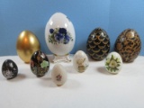 Lot 9 Figurine Eggs Porcelain Baum Bros. Formalities Rose Spray Transfer 10