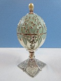 Adorable 2002 Wallace Faberge Style Enamel/Silverplate 8