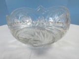 Smith Heavy Pressed Glass Aztec Pattern 13 1/2