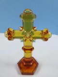 Noble Excellence Stunning Amber Lead Crystal 8 1/4