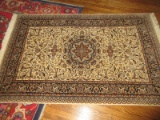 Traditional Persian Design Floral Area Rug Synthetic Pile w/Fringe- 87