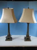 Pair Corinthian Ornate Classic Greek Design Column 32