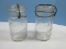 2 Atlas Whole Fruit Mason Canning Clear Glass 7 1/2