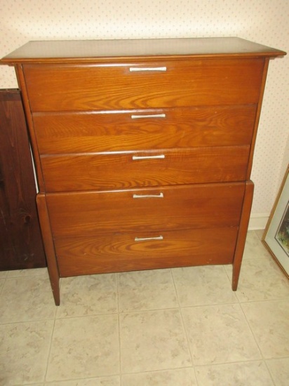 Extraordinary Heywood-Wakefield Walnut Mid Century Modern Chest on Chest Enduring Style