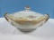 Noritake Fine China Batista Pattern Round Covered Vegetable w/ Upswept Handles