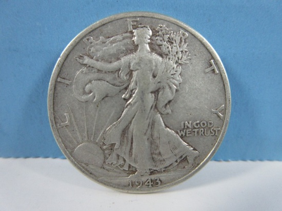 1943-D Walking Liberty Silver Half Dollar Coin Denver Mint Mark 90% Silver